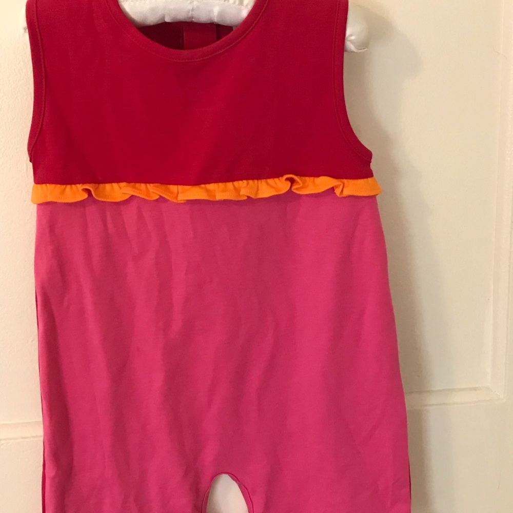 New with tags - red and pink romper